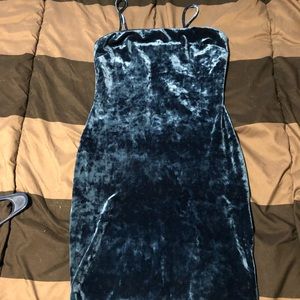 Blue suede dress
